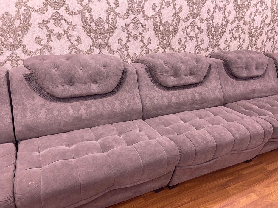 Диван мягкий серый цвет