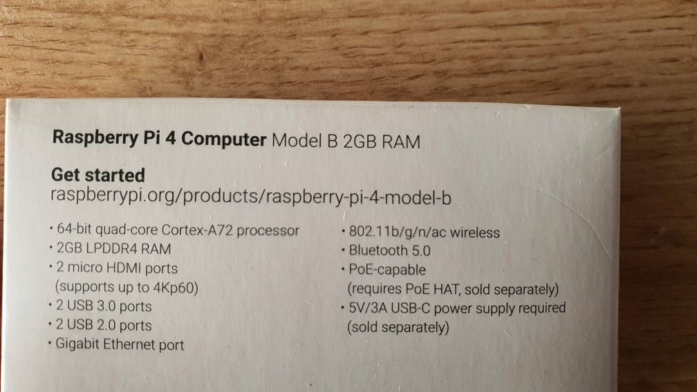 Raspberry pi 4 model B 2GB RAM