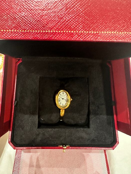 Часы копия Cartier Baignoire желтое золото