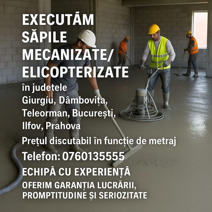 Șapă mecanizată/elicopterizată – Servicii profesionale - Mogosoaia