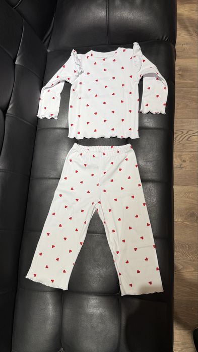 Десткая пижама с сердечками для девочек 100% хлопок