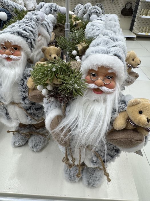 Mos craciun 30 cm gri