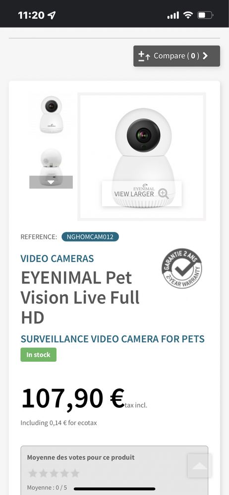 Camera supraveghere wi-fi , Eyenimal Pet Vizion
