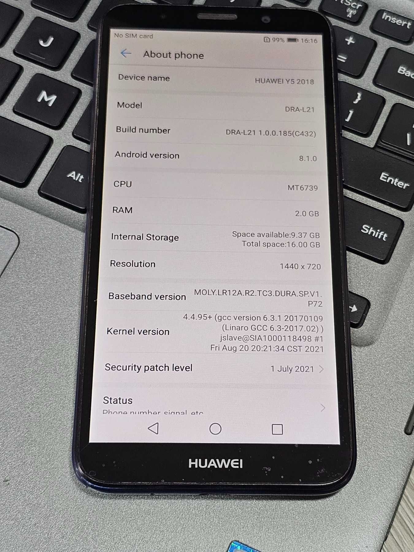 Смартфон Huawei Y5 2018, Dual SIM, 16GB, 4G, Black