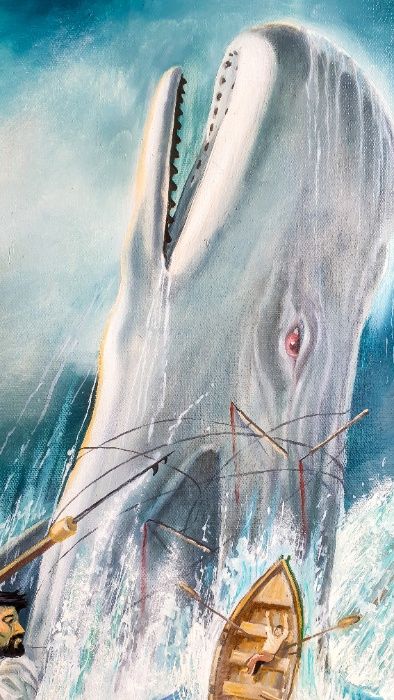 Pictura, Tablou pe panza in ulei, balena 50x70