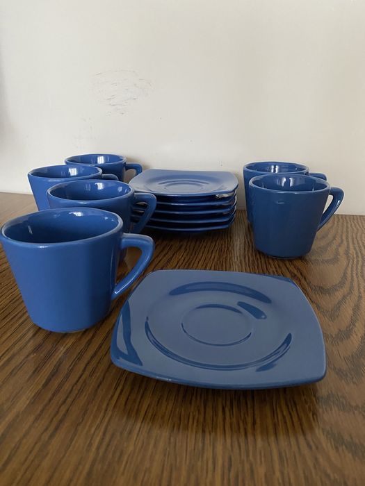 Set cani de portelan albastre