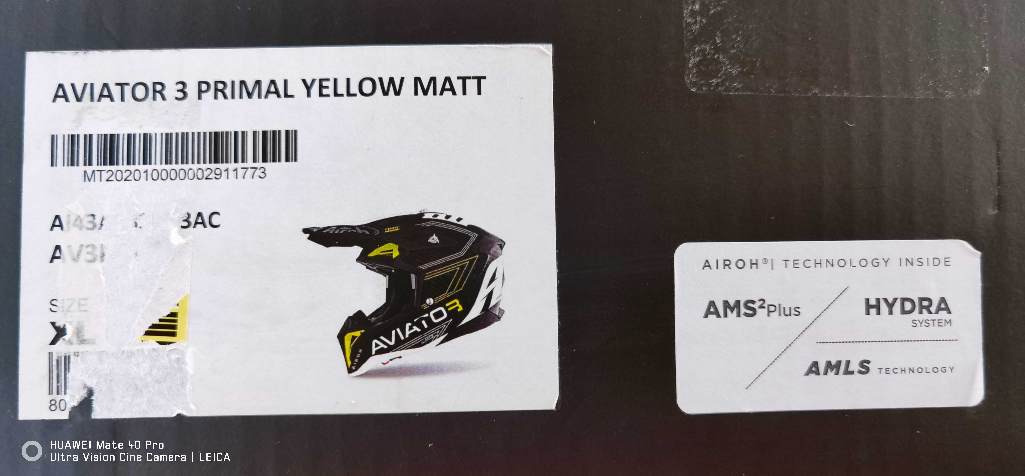 Airoh Aviator 3 Primal Yellow Matt XL НОВА Каска