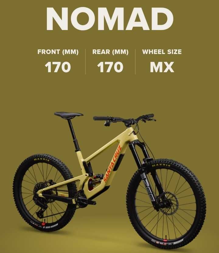 27.5/29-M Santa Cruz Nomad CC MX 170mm Enduro Frameset Ендуро Фреймсет