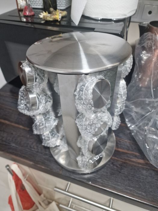Suport rotativ pentru condimente, ideal pentru blat de bucătărie, cu 1