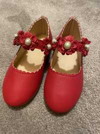 Pantofi fetite rosi cu floricele nr 26