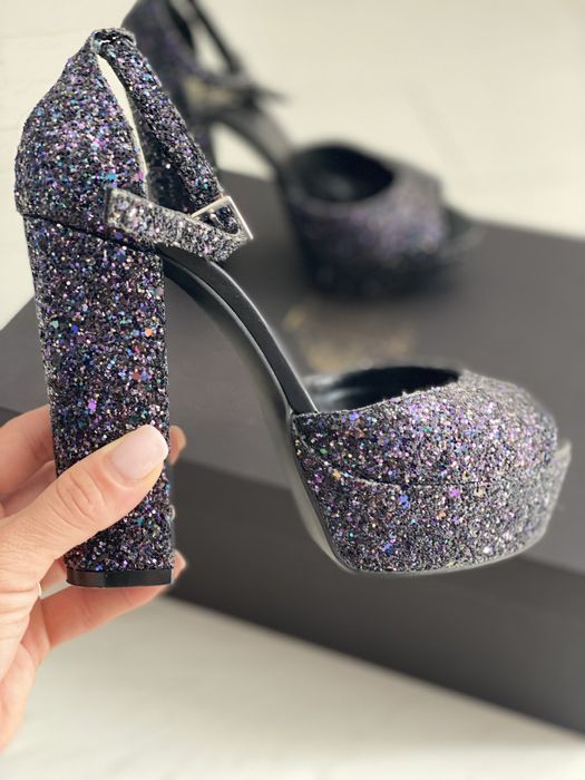 Sandale piele naturala cu paiete