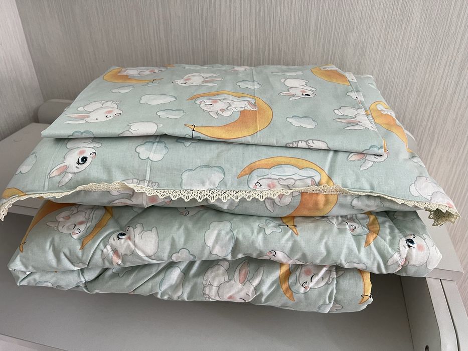 Детский комплект постельного белья (Подушка, Одеяло, Простынь)