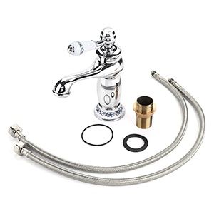 Винтидж/ ретро смесител за мивка за баня с флорални мотиви