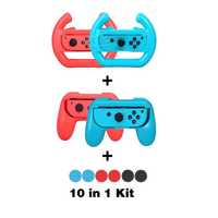 10 in 1 Kit Accesorii Nintendo Switch controller grip si volan Joy-Con