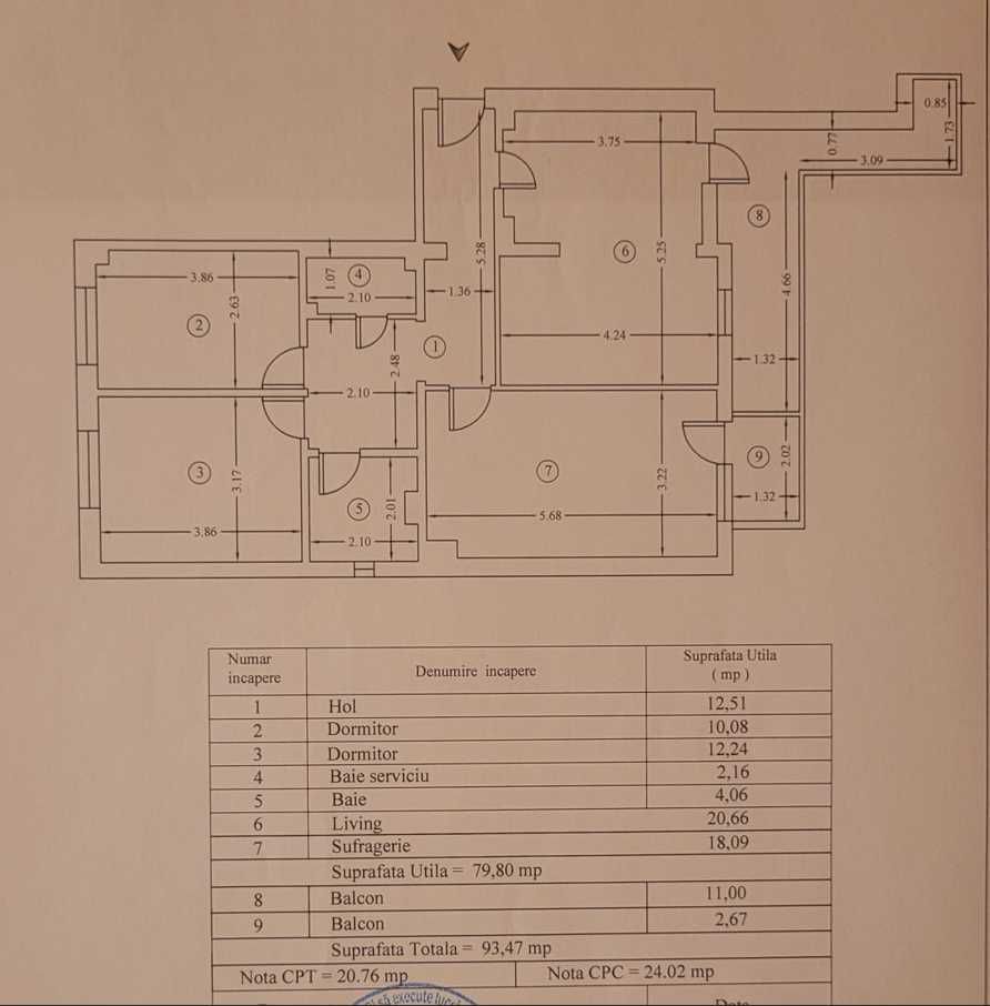 Apartament 4 camere de vanzare, 94mp, mobilat, zona ultracentrala