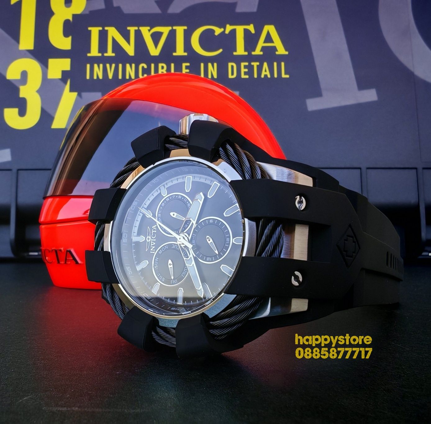 INVICTA Bolt Shock Black 54 mm, Инвикта нов ръчен часовник