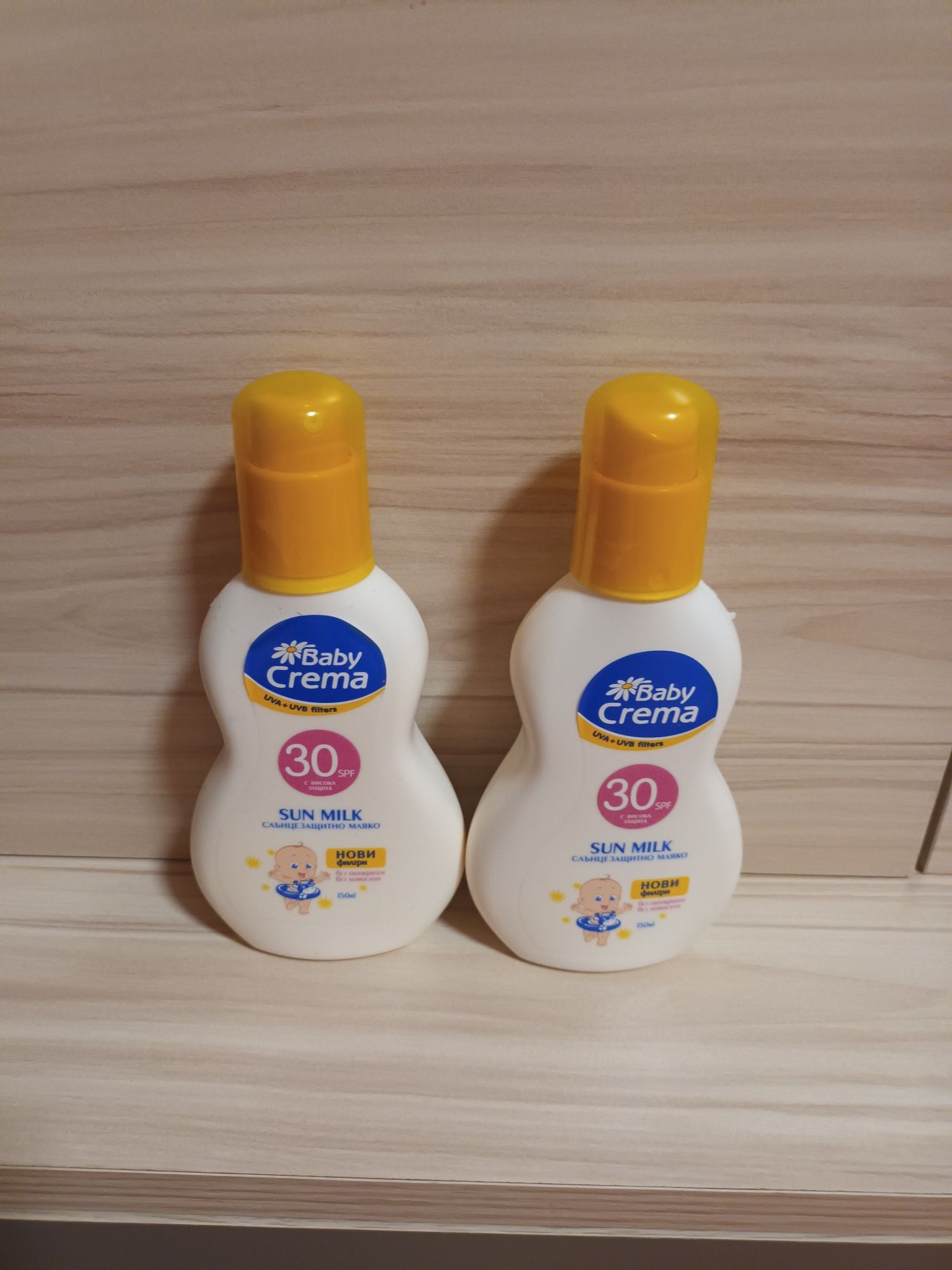 2 броя бебешко слънцезащитно мляко Baby Crema .Двата броя за 16 лв.