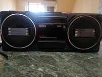 Vintage Black PHILIPS D8040 AM FM Stereo Radio Cassette Boombox