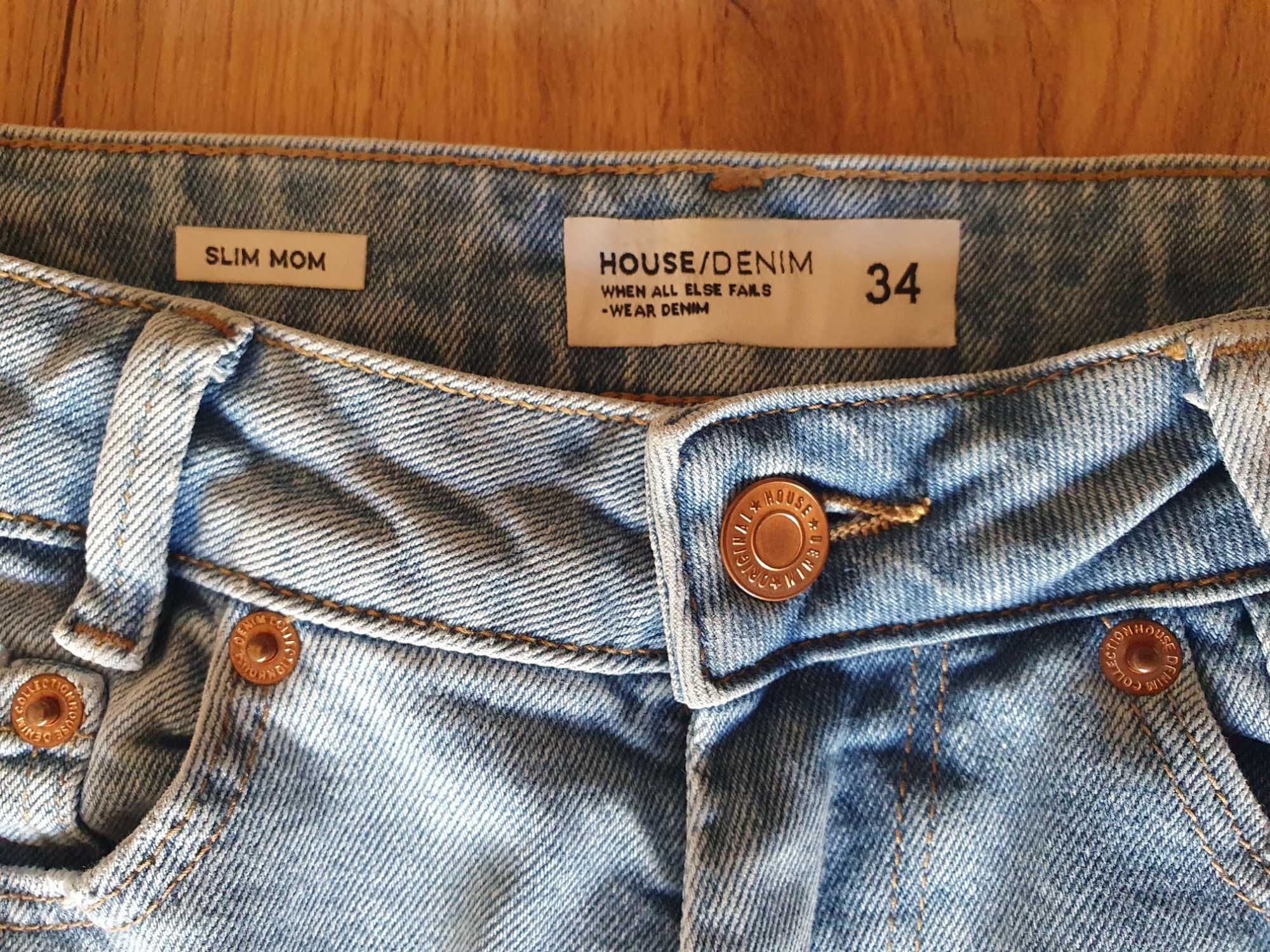 Нови дамски дънки Slim Mom Jeans House Brand с висока талия