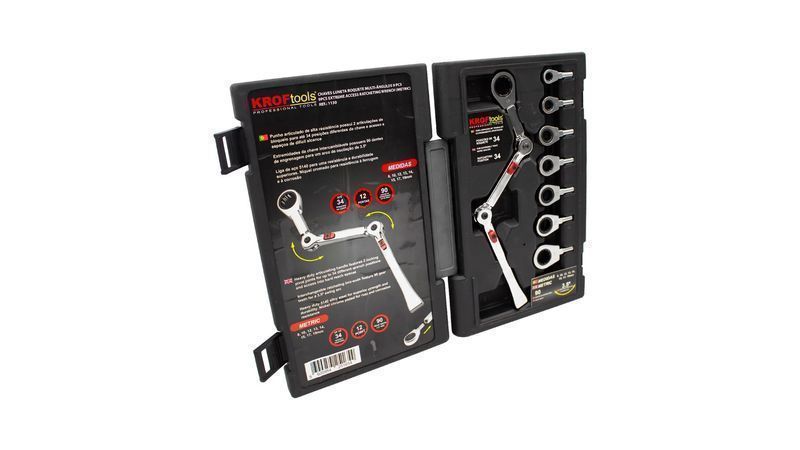 Комплект гаечни ключове с тресчотка със сменяема глава, 9 части exo-fi