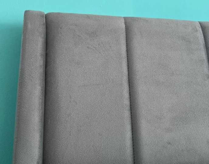 Pat 180x200 cm Tapitat Catifea Nuanta Gri Somiera Inclusa
