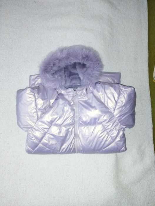 Зимно топло дълго яке р.164 лилаво