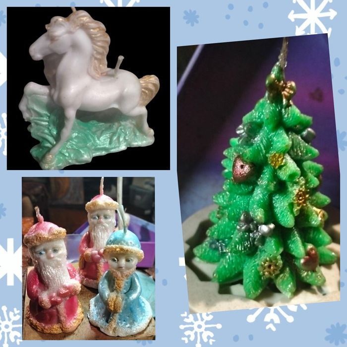 Новогодние свечи ручной работы