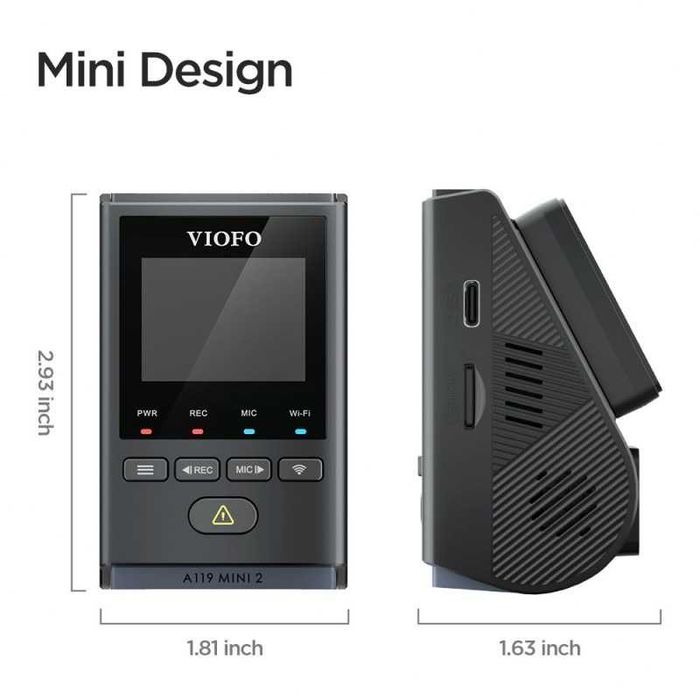 Видеорегистратор VIOFO A119 MINI 2 / ГЛАСОВ КОНТРОЛ/ 2K, 60FPS, GPS