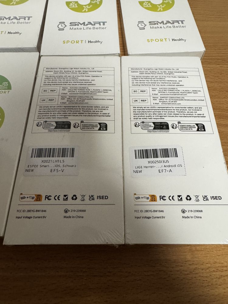 Smartwatch Esfoe EF5-v/SMART watch Lige EF7-A ,6 buc, Sigilate