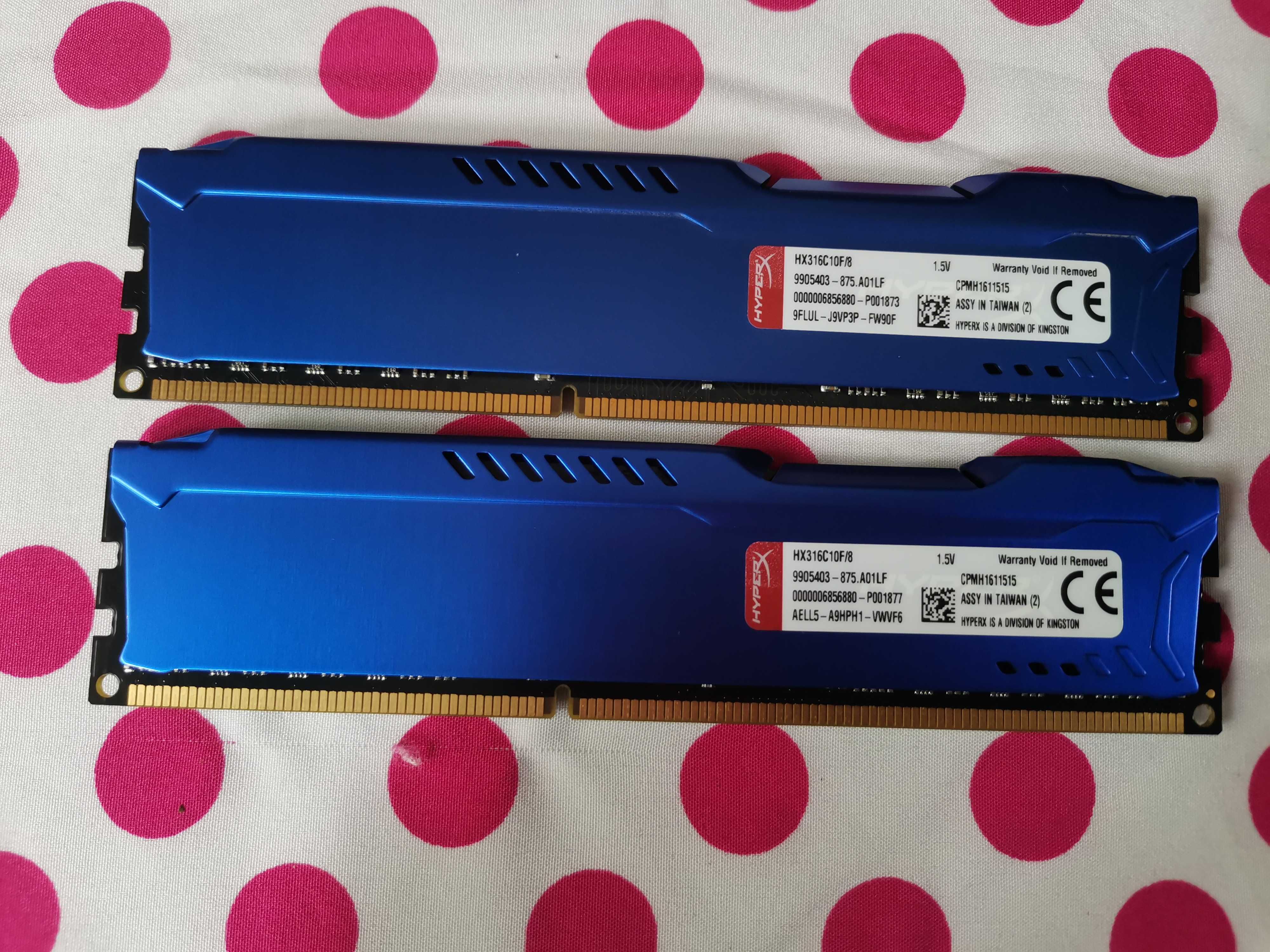 Kit Memorie Ram HyperX Fury Blue 16 GB (2 X 8 GB) 1600 Mhz.