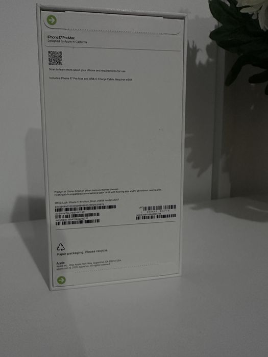 iPhone 17 PRO MAX | 256 GB | Silver | Sigilat eSim si iPhone 17 PRO