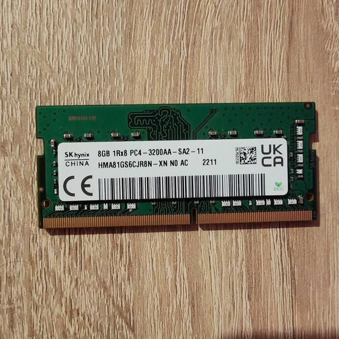 Memorie RAM Laptop SK Hynix 8GB 3200 MHz - Testata / HMA81GS6CJR8N-XN