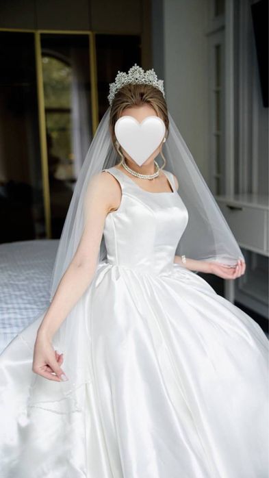 Свадебное платье ткань  «Атлас » цвет айвори в стиле «принцесса»