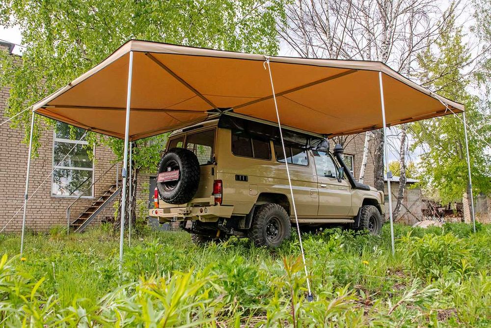 Маркиза автомобильная РИФ (прямоугольная с веерной частью) 2,5х2,5 м