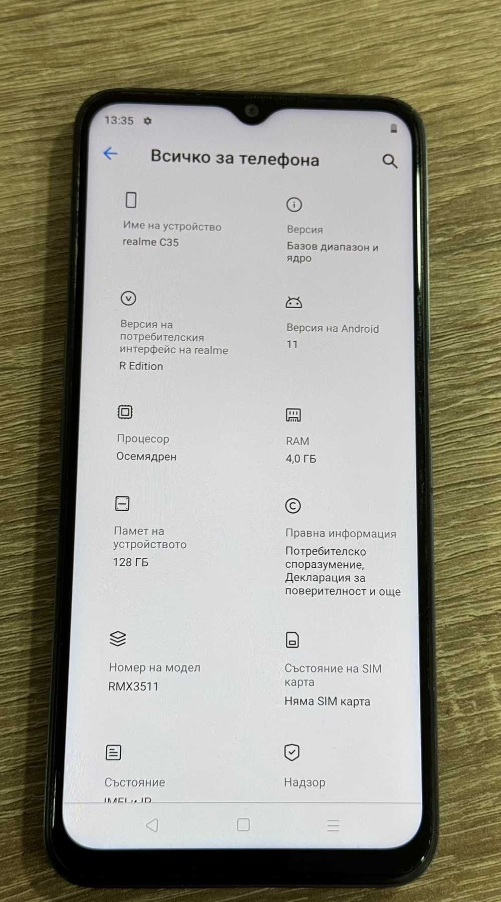 Смартфон Realme C35 Dual SIM 4GB RAM 128GB