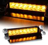 8 LED Жълта сигнална лампа за стъкло/табло, авариен блиц за кола