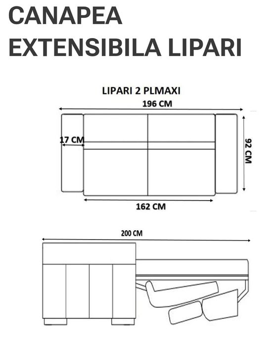 Canapea Lipari - extensibila cu saltea