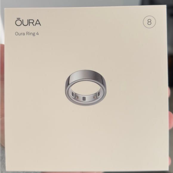 Inel smart Oura Ring 4, Marimea 8, Argintiu, Sigilat