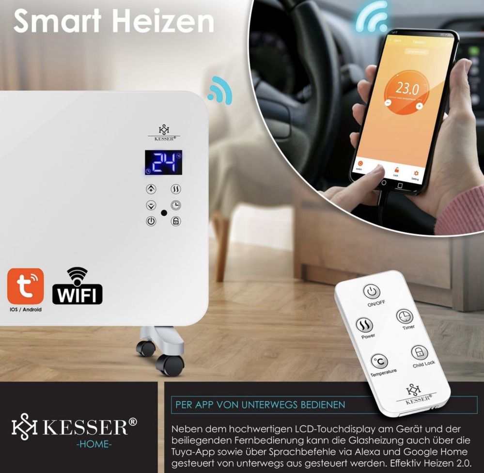 KESSER® Електрически стъклен нагревател