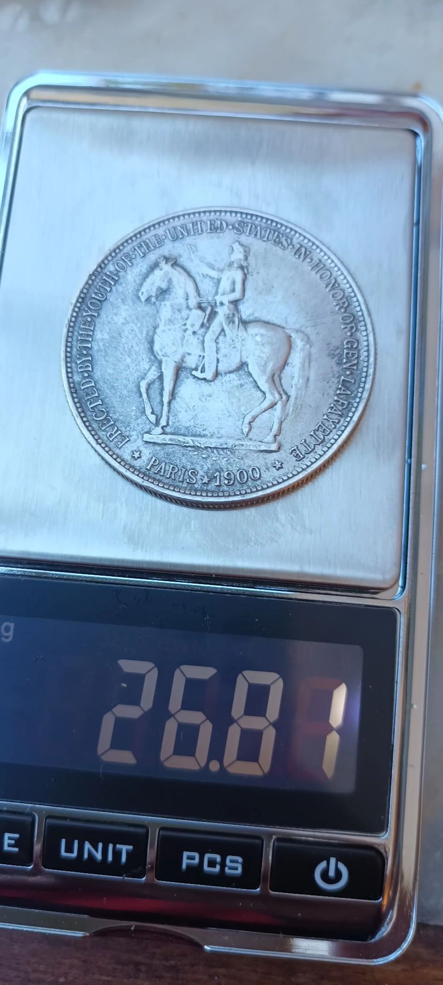 1 долар Лафайет с Вашингтон 1900г.Сребро
