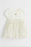 Rochita bebe H&M bumbac + tul cu cirese aurii, marimea 74, NOUA