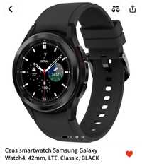 Ceas smartwatch Samsung Galaxy Watch 4, 42mm, LTE, Classic, BLACK