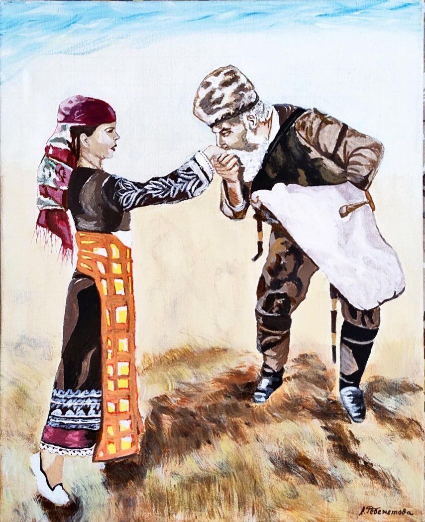 Акрилна картина "Гайдар и невеста"