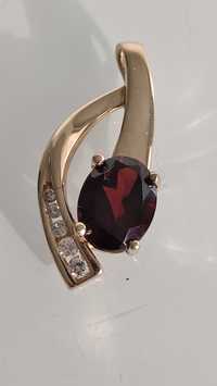 Pandativ aur 14k Garnet si diamante