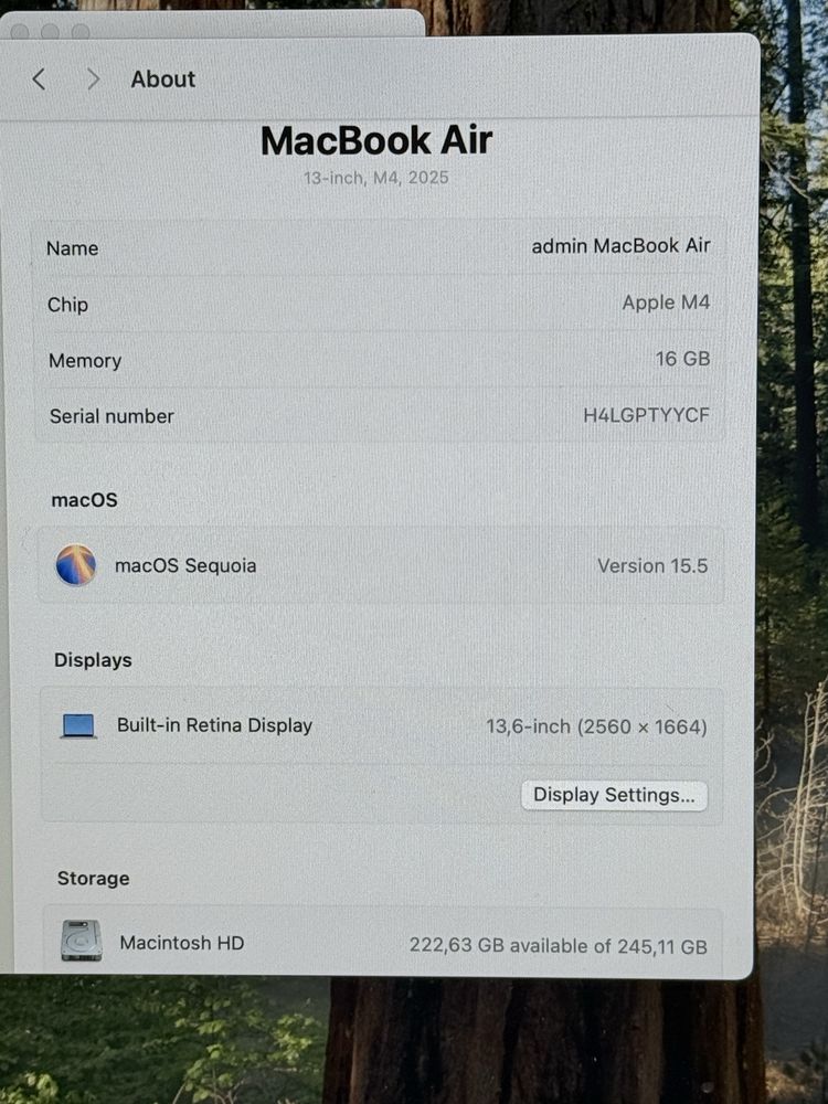Apple MacBook Air 13" 2025 M4 256GB SSD