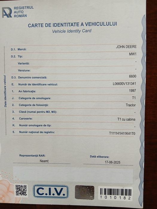 Tractor John deere 6600