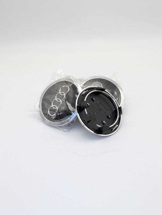 Set 4 capace roti 69mm compatibil cu  janta Audi Negre / Gri