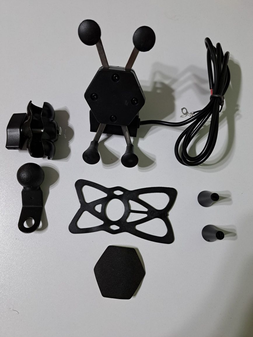 Suport telefon moto ATV X-Grip cu incarcare priza USB, 2.0 amperi Nou!