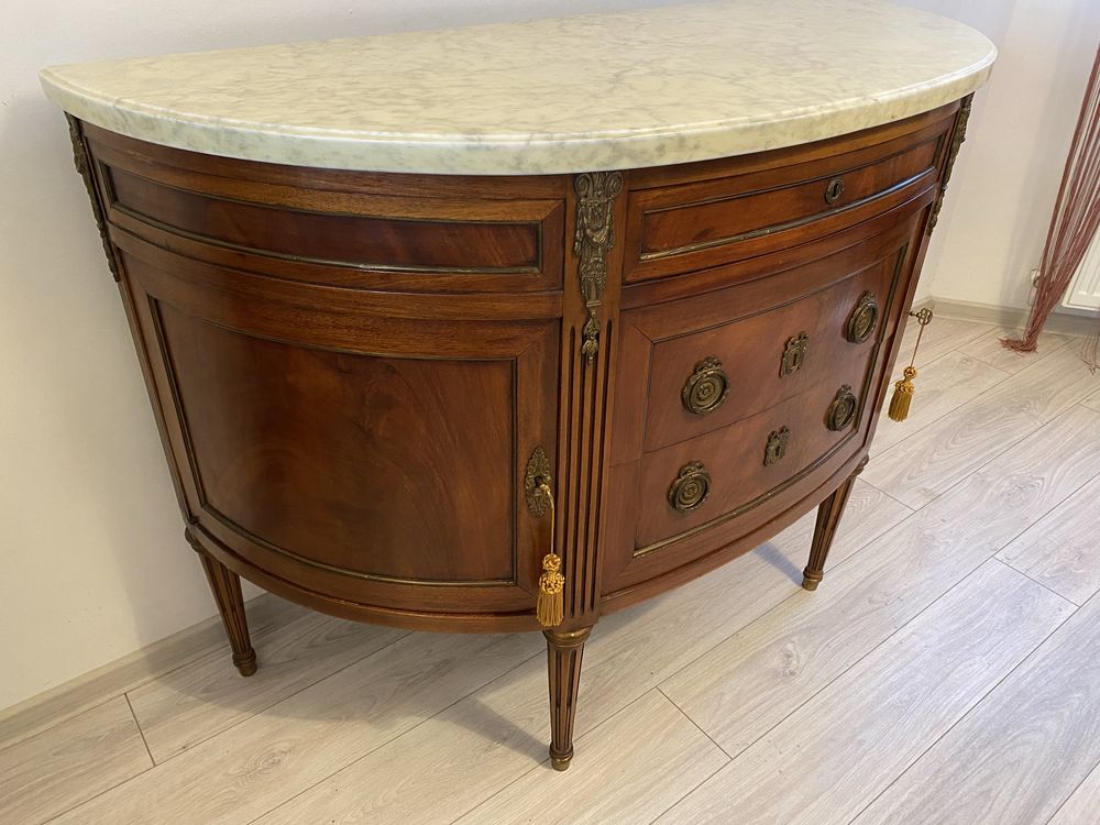 Comoda Servanta Vintage Lemn Masiv Blat Marmura Bronz