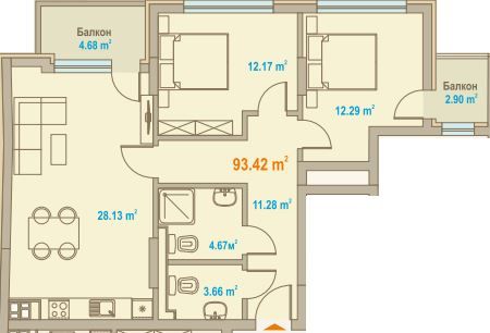 Тристаен апартамент в модерна сграда! ж.к. Зона Б-19!